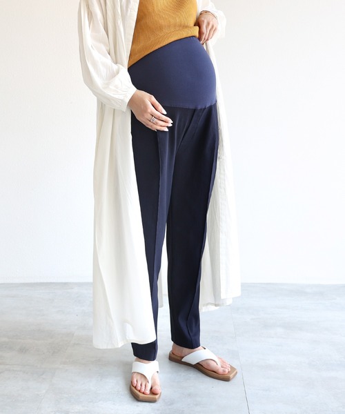 andme(アンドミー)の「【マタニティ】ストレッチテーパードパンツ(マタニティウェア/グッズ・レディース・ブラック/ベージュ/ネイビー/ブラウン/オフホワイト/カーキ・M/L)」の6枚目の写真