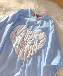 A'GEM/9 × .kom『.kom/ドットケーオーエム』ハートグラフィック オーバーサイズ半袖Tシャツ