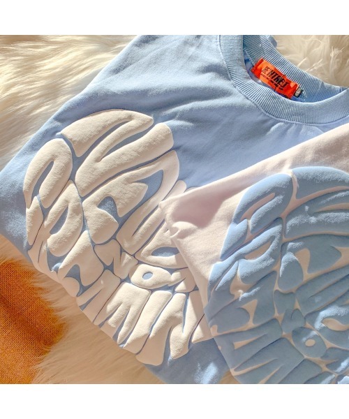 .KOM（ドットコム）の「A'GEM/9 × .kom『.kom/ドットケーオーエム』ハートグラフィック オーバーサイズ半袖Tシャツ（Tシャツ/カットソー・レディース・ライトブルー/ホワイト・L/M）」の18枚目の写真