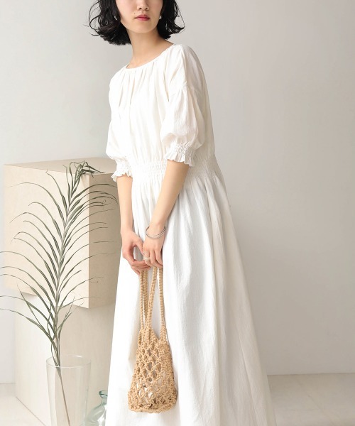 Bab（バブ）の「半袖ワンピース（ワンピース・レディース・ベージュ・38）」の5枚目の写真