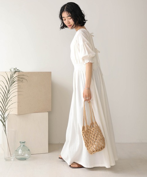 Bab（バブ）の「半袖ワンピース（ワンピース・レディース・ベージュ・38）」の4枚目の写真