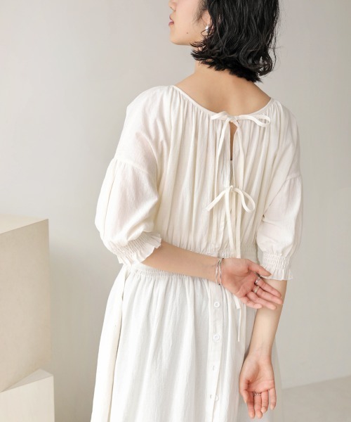 Bab（バブ）の「半袖ワンピース（ワンピース・レディース・ベージュ・38）」の3枚目の写真