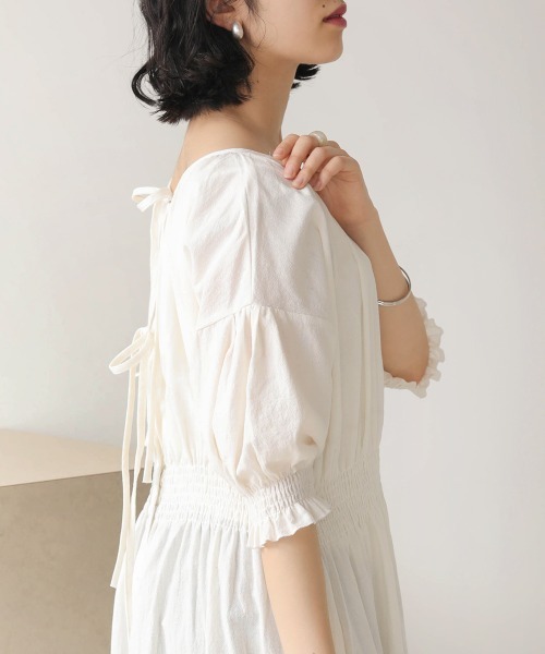 Bab（バブ）の「半袖ワンピース（ワンピース・レディース・ベージュ・38）」の2枚目の写真