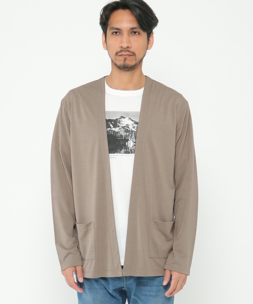 バイカラーボタンレスカーディガン