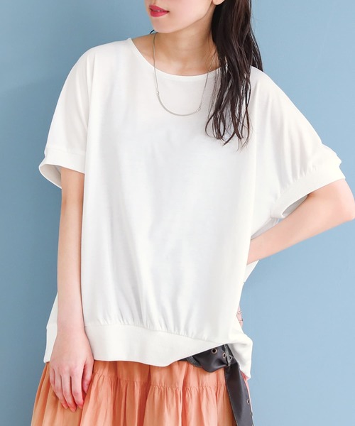 osharewalker（オシャレウォーカー）の「【廃盤】『ドルマンリブデザインTシャツ』（Tシャツ/カットソー・レディース・ブルー/ネイビー/オフホワイト/ブラック/ピンク・FREE）」の16枚目の写真