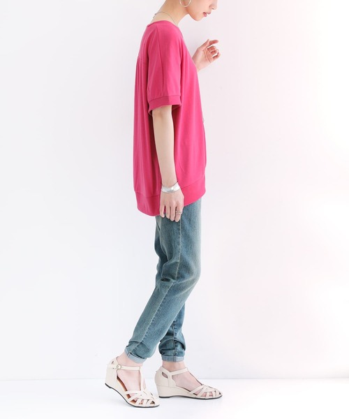 osharewalker（オシャレウォーカー）の「【廃盤】『ドルマンリブデザインTシャツ』（Tシャツ/カットソー・レディース・ブルー/ネイビー/オフホワイト/ブラック/ピンク・FREE）」の10枚目の写真