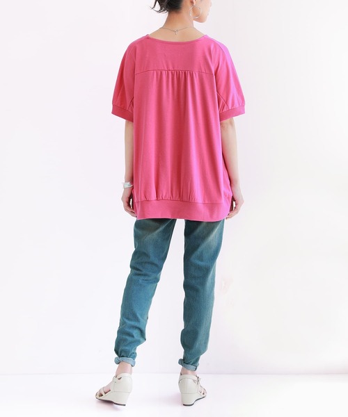 osharewalker（オシャレウォーカー）の「【廃盤】『ドルマンリブデザインTシャツ』（Tシャツ/カットソー・レディース・ブルー/ネイビー/オフホワイト/ブラック/ピンク・FREE）」の11枚目の写真