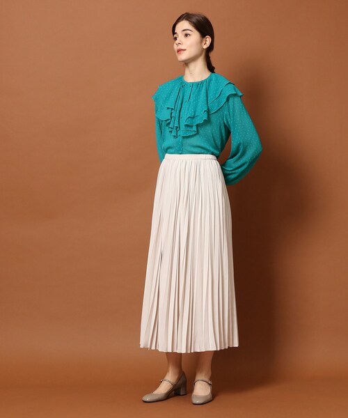 ドレステリア　◎定価1.7万円　カットジャカードブラウス　コットン　長袖 DRESSTERIOR（ドレステリア）の「◇ラッフルカラーカットジャ