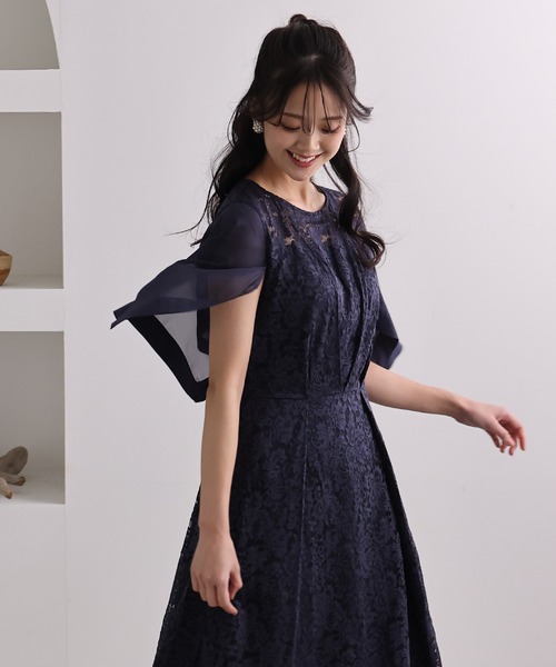 PourVous(プールヴー)の「ロング&七分袖 フォーマル シフォン セレモニー 結婚式 パーティー ドレス 同窓会 オケージョンドレス ワンピース お呼ばれ 二次会 成人式 (ドレス・レディース・ネイビー/ダークグリーン/ピンク・M/L)」の20枚目の写真