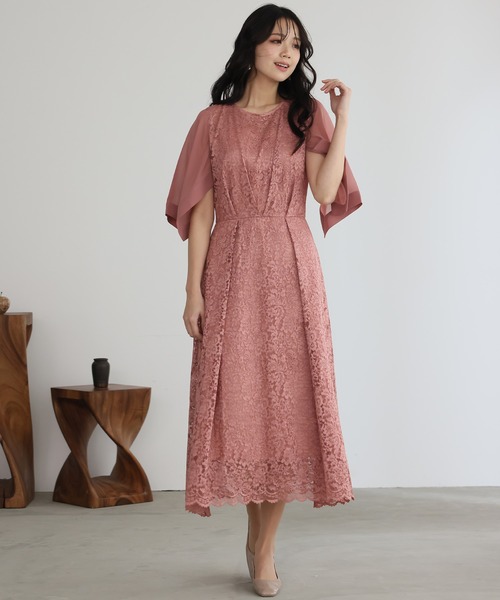 PourVous(プールヴー)の「ロング&七分袖 フォーマル シフォン セレモニー 結婚式 パーティー ドレス 同窓会 オケージョンドレス ワンピース お呼ばれ 二次会 成人式 (ドレス・レディース・ネイビー/ダークグリーン/ピンク・M/L)」の22枚目の写真
