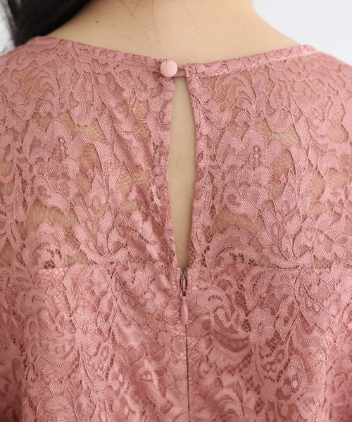 PourVous(プールヴー)の「ロング&七分袖 フォーマル シフォン セレモニー 結婚式 パーティー ドレス 同窓会 オケージョンドレス ワンピース お呼ばれ 二次会 成人式 (ドレス・レディース・ネイビー/ダークグリーン/ピンク・M/L)」の9枚目の写真