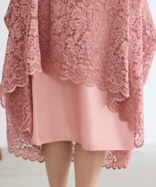 PourVous(プールヴー)の「ロング&七分袖 フォーマル シフォン セレモニー 結婚式 パーティー ドレス 同窓会 オケージョンドレス ワンピース お呼ばれ 二次会 成人式 (ドレス・レディース・ネイビー/ダークグリーン/ピンク・M/L)」の4枚目の写真