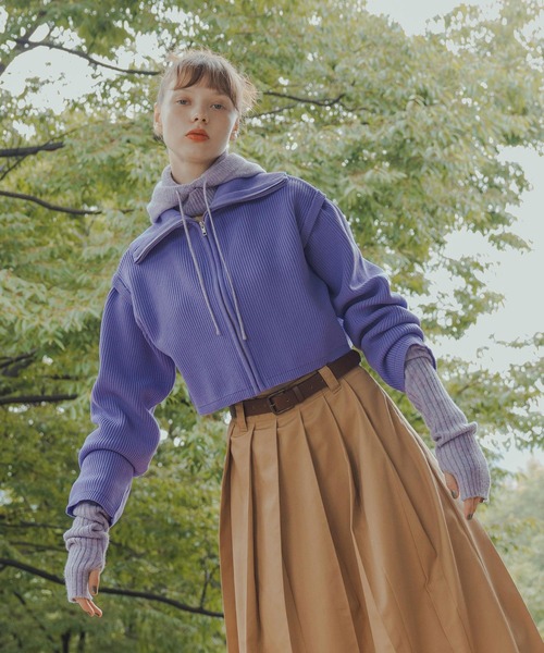 w closet（ダブルクローゼット）の「【2WAY】スタンドZIPカーディガン