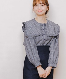 flower | チェックフリルカラーブラウス(シャツ/ブラウス)
