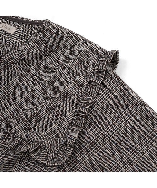 flower（フラワー）の「チェックフリルカラーブラウス（シャツ/ブラウス・レディース・ブラウン/グレー・FREE）」の8枚目の写真