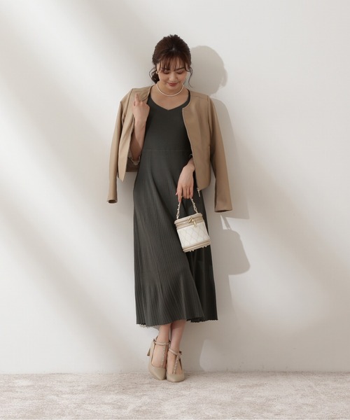 PROPORTION BODY DRESSING(プロポーションボディドレッシング)の「フェイクレザーノーカラーブルゾン / 1212255902(ブルゾン・レディース・ベージュ/ブラック・SMALL/MEDIUM)」の10枚目の写真