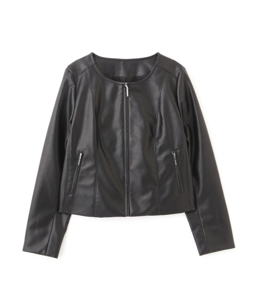 PROPORTION BODY DRESSING(プロポーションボディドレッシング)の「フェイクレザーノーカラーブルゾン / 1212255902(ブルゾン・レディース・ベージュ/ブラック・SMALL/MEDIUM)」の13枚目の写真