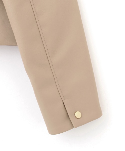 PROPORTION BODY DRESSING(プロポーションボディドレッシング)の「フェイクレザーノーカラーブルゾン / 1212255902(ブルゾン・レディース・ベージュ/ブラック・SMALL/MEDIUM)」の17枚目の写真