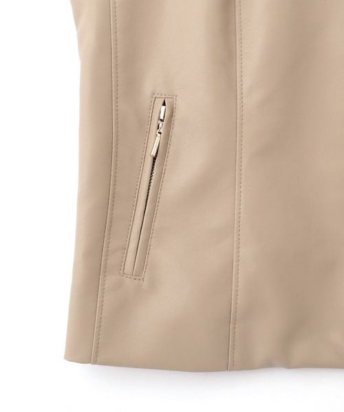 PROPORTION BODY DRESSING(プロポーションボディドレッシング)の「フェイクレザーノーカラーブルゾン / 1212255902(ブルゾン・レディース・ベージュ/ブラック・SMALL/MEDIUM)」の19枚目の写真