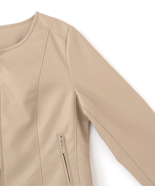 PROPORTION BODY DRESSING(プロポーションボディドレッシング)の「フェイクレザーノーカラーブルゾン / 1212255902(ブルゾン・レディース・ベージュ/ブラック・SMALL/MEDIUM)」の20枚目の写真