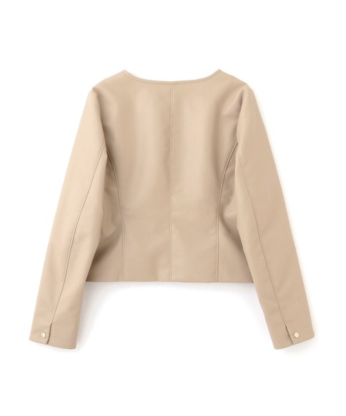 PROPORTION BODY DRESSING(プロポーションボディドレッシング)の「フェイクレザーノーカラーブルゾン / 1212255902(ブルゾン・レディース・ベージュ/ブラック・SMALL/MEDIUM)」の22枚目の写真