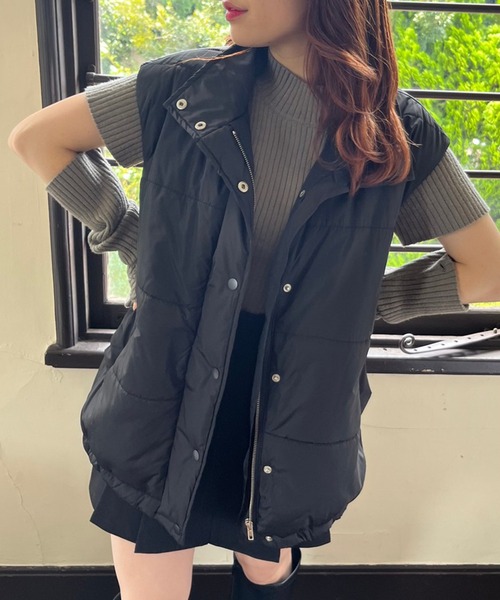 OLIVE des OLIVE（オリーブデオリーブ）の「中綿ベスト（ダウンベスト・レディース・オフホワイト/カーキ/ネイビー/ブラック・FREE）」の3枚目の写真