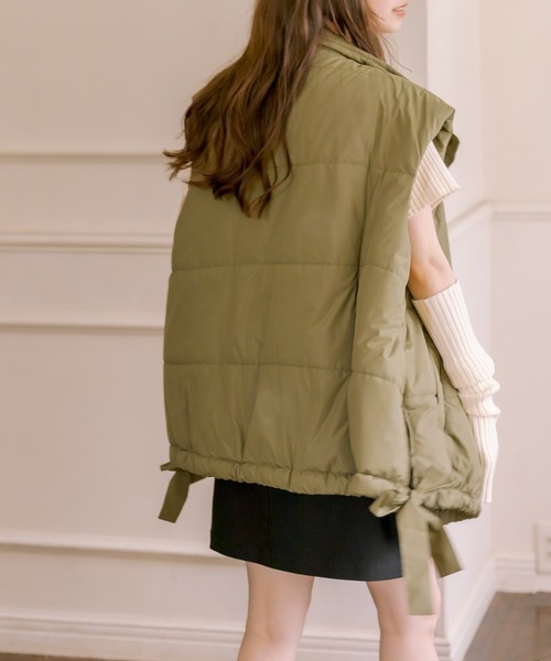 OLIVE des OLIVE（オリーブデオリーブ）の「中綿ベスト（ダウンベスト・レディース・オフホワイト/カーキ/ネイビー/ブラック・FREE）」の7枚目の写真