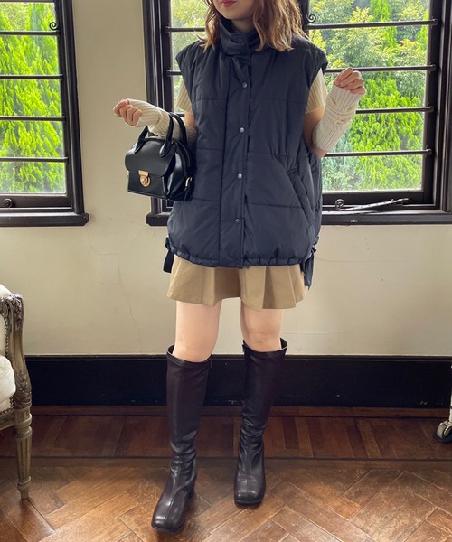 OLIVE des OLIVE（オリーブデオリーブ）の「中綿ベスト（ダウンベスト・レディース・オフホワイト/カーキ/ネイビー/ブラック・FREE）」の13枚目の写真