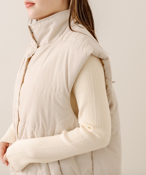 OLIVE des OLIVE（オリーブデオリーブ）の「中綿ベスト（ダウンベスト・レディース・オフホワイト/カーキ/ネイビー/ブラック・FREE）」の9枚目の写真