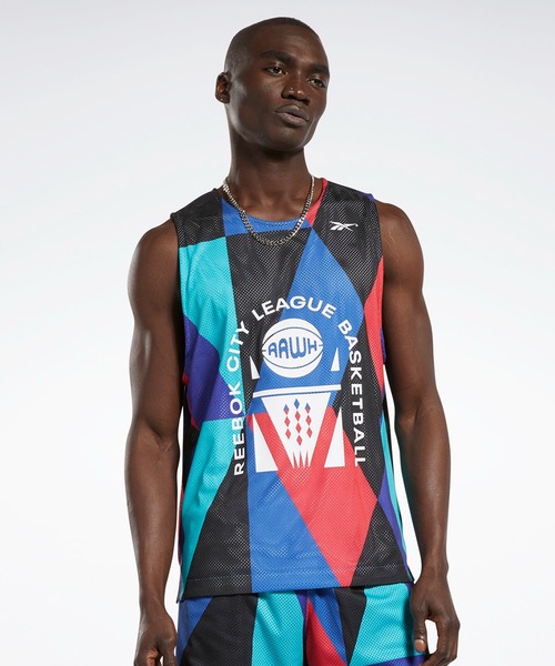 Reebok(リーボック)の「シティリーグ リバーシブル メッシュ ジャージー / City League Reversible Mesh Jersey(タンクトップ・メンズ・ブルー/ブラック・X-LARGE/LARGE/XXX-LARGE/MEDIUM/X-SMALL/XX-LARGE/SMALL)」の4枚目の写真