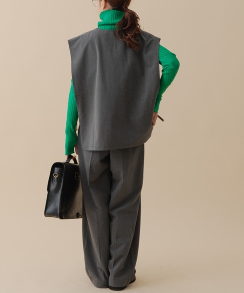 MERLOT（メルロー）の「タックワイドスラックス（スラックス・レディース・ベージュ/グレー/チョコ・FREE）」の14枚目の写真