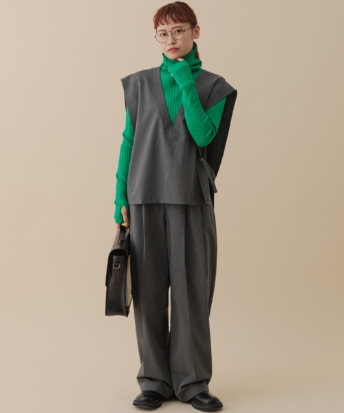 MERLOT（メルロー）の「タックワイドスラックス（スラックス・レディース・ベージュ/グレー/チョコ・FREE）」の21枚目の写真