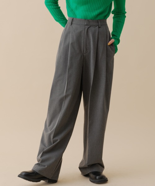 MERLOT（メルロー）の「タックワイドスラックス（スラックス・レディース・ベージュ/グレー/チョコ・FREE）」の4枚目の写真