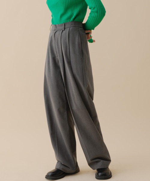 MERLOT（メルロー）の「タックワイドスラックス（スラックス・レディース・ベージュ/グレー/チョコ・FREE）」の13枚目の写真