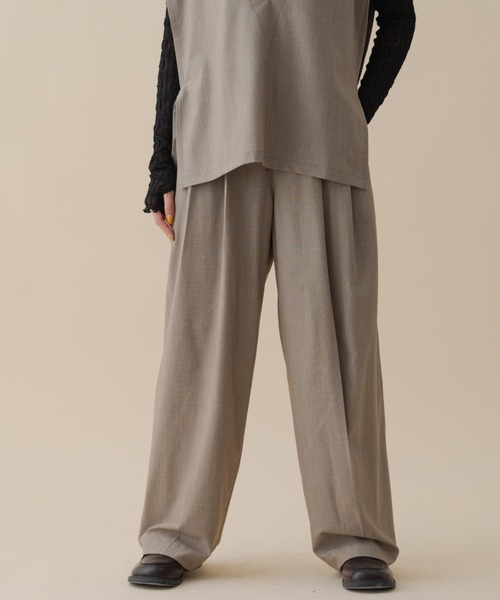 MERLOT（メルロー）の「タックワイドスラックス（スラックス・レディース・ベージュ/グレー/チョコ・FREE）」の18枚目の写真