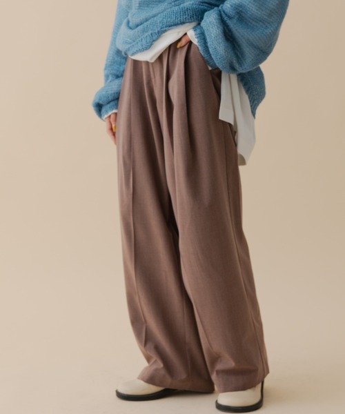 MERLOT（メルロー）の「タックワイドスラックス（スラックス・レディース・ベージュ/グレー/チョコ・FREE）」の7枚目の写真