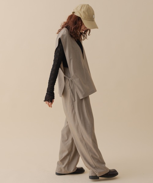 MERLOT（メルロー）の「タックワイドスラックス（スラックス・レディース・ベージュ/グレー/チョコ・FREE）」の19枚目の写真