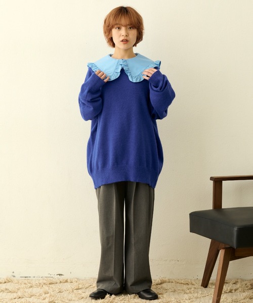 MERLOT（メルロー）の「タックワイドスラックス（スラックス・レディース・ベージュ/グレー/チョコ・FREE）」の10枚目の写真