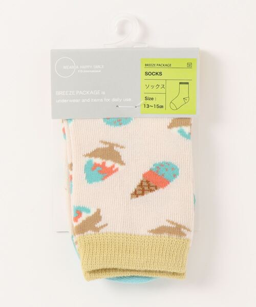 BREEZE（ブリーズ）の「フード柄ソックス（ソックス/靴下・キッズ・ブラック/ピンク/ターコイズブルー/アイボリー・15 /18/21）」の2枚目の写真