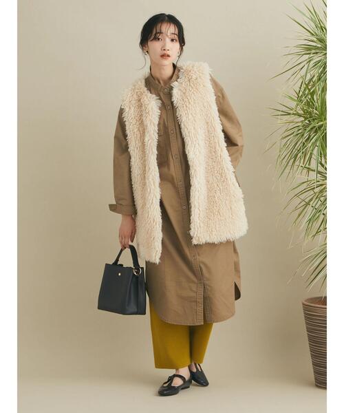 CRAFT STANDARD BOUTIQUE(クラフトスタンダードブティック)の「ポケ付きファーベスト *◆(ベスト・レディース・キャメル/ナチュラル・FREE)」の22枚目の写真