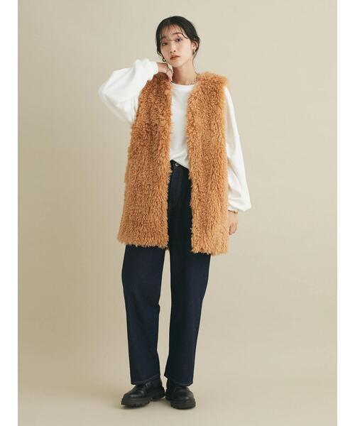 CRAFT STANDARD BOUTIQUE(クラフトスタンダードブティック)の「ポケ付きファーベスト *◆(ベスト・レディース・キャメル/ナチュラル・FREE)」の16枚目の写真