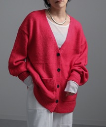 AW 起毛モヘアタッチルーズニットオーバーカーディガン