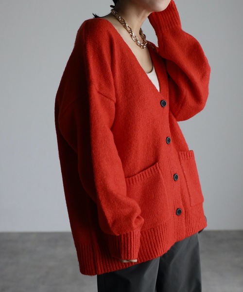 セール】AW 起毛モヘアタッチルーズニットオーバーカーディガン