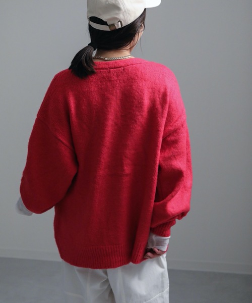カーディガン AW 起毛モヘアタッチルーズニットオーバーカーディガン レディース ap retro カーディガン AW 起毛モヘアタッチルーズニット