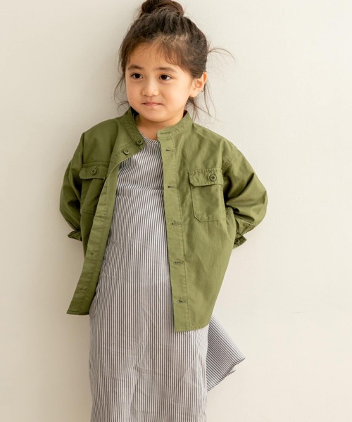 URBAN RESEARCH DOORS（アーバンリサーチドアーズ）の「『親子リンク』コットンミリタリーシャツジャケット(KIDS)（その他アウター・キッズ・カーキ・120/105/135）」の2枚目の写真