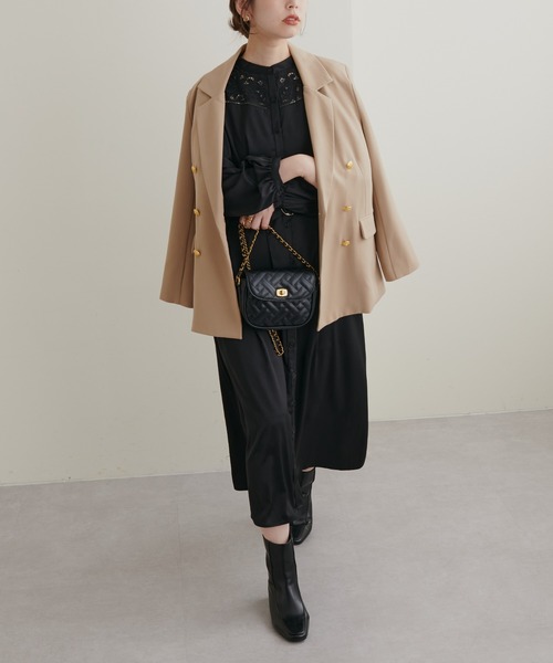 natural couture(ナチュラルクチュール)の「オケージョン対応 ビンテージモチーフレース切替ワンピース(ワンピース・レディース・ブラック/オフホワイト/カーキ・FREE/LARGE)」の17枚目の写真