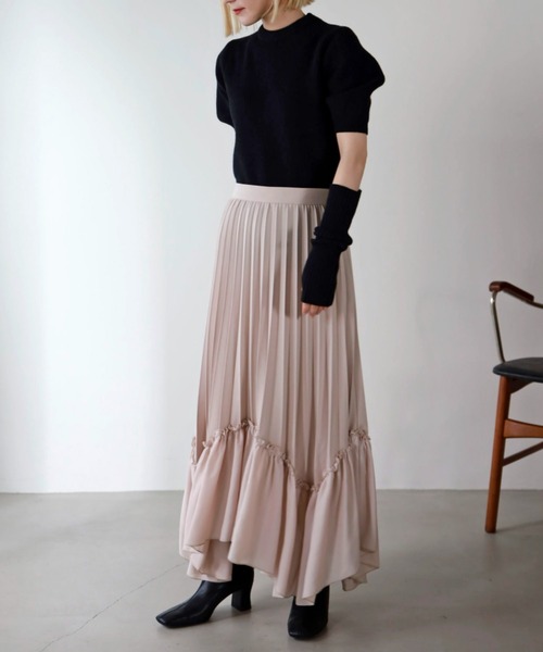 UNFIELD（アンフィールド）の「【UNFIELD】プリーツイレヘムスカート（スカート・レディース・アイボリー/ブラック・FREE）」の19枚目の写真