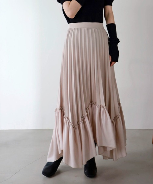 UNFIELD（アンフィールド）の「【UNFIELD】プリーツイレヘムスカート（スカート・レディース・アイボリー/ブラック・FREE）」の13枚目の写真