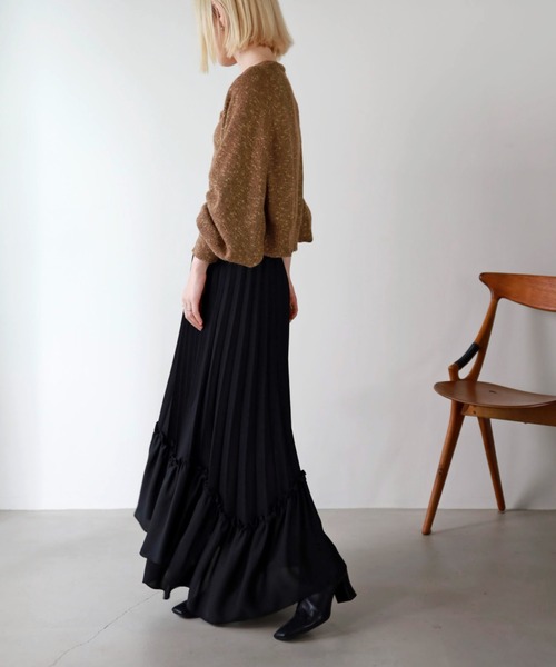 UNFIELD（アンフィールド）の「【UNFIELD】プリーツイレヘムスカート（スカート・レディース・アイボリー/ブラック・FREE）」の12枚目の写真