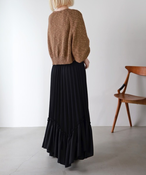 UNFIELD（アンフィールド）の「【UNFIELD】プリーツイレヘムスカート（スカート・レディース・アイボリー/ブラック・FREE）」の9枚目の写真
